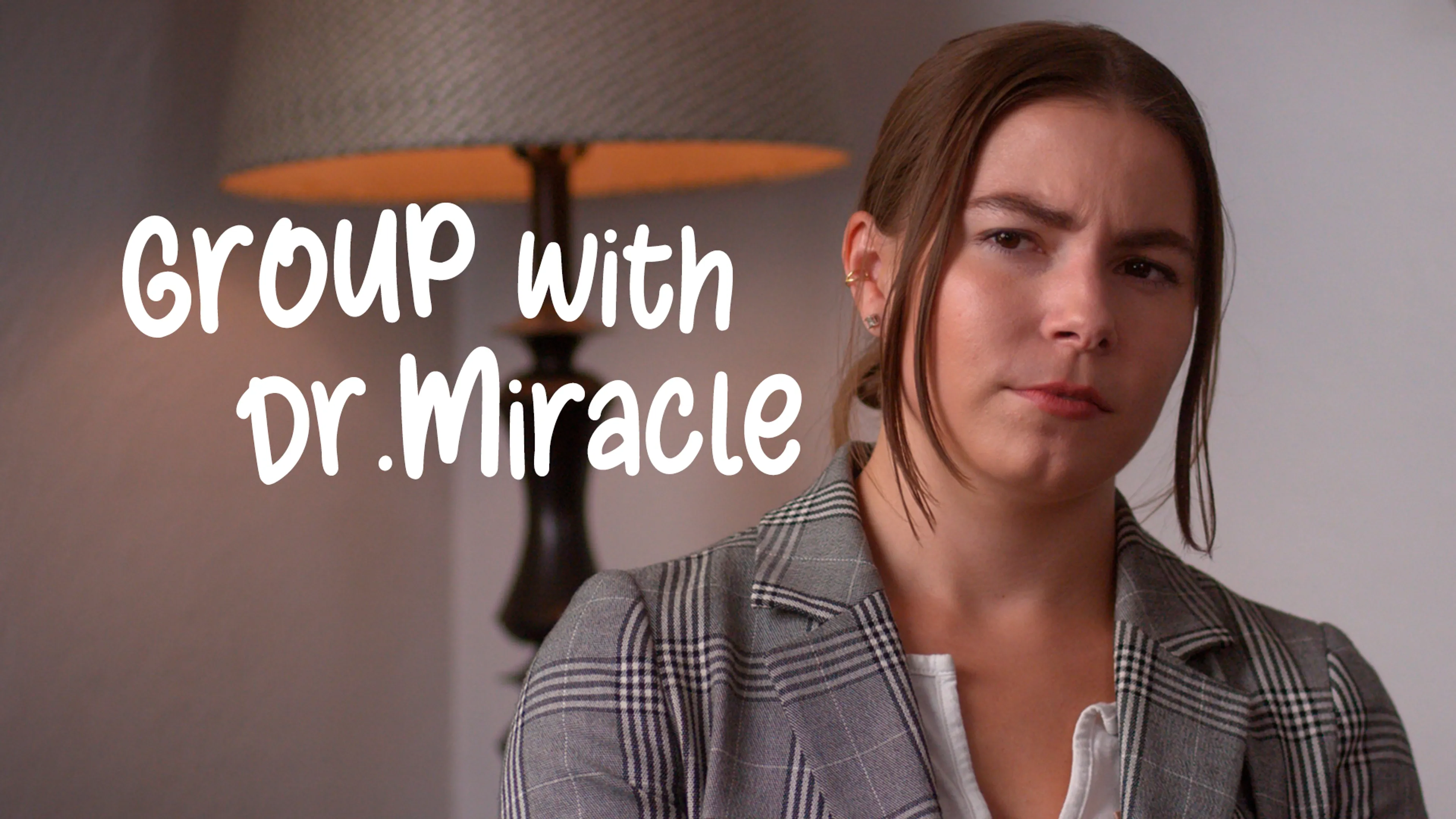 Group with Dr. Miracle poster